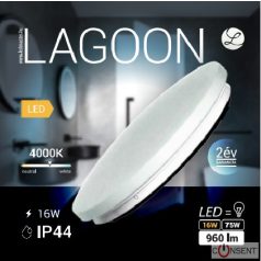 PRO-02695 4180 Lagoon 16 W-os o230 mm kerek natúr fehér mennyezeti lámpa IP44-es védettségű TIA1640