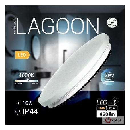 PRO-02695 4180 Lagoon 16 W-os o230 mm kerek natúr fehér mennyezeti lámpa IP44-es védettségű TIA1640