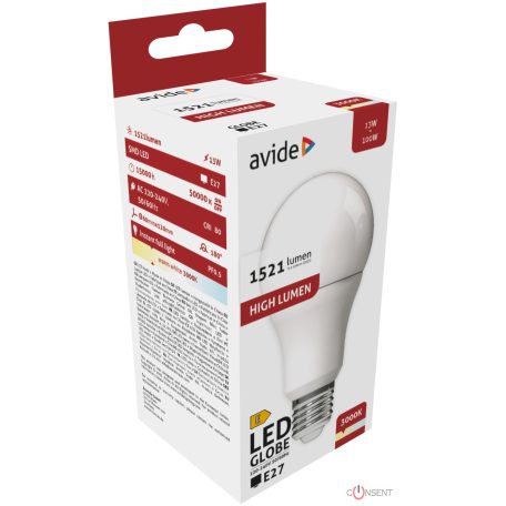 Avide LED Globe A60 13W E27 WW 3000K