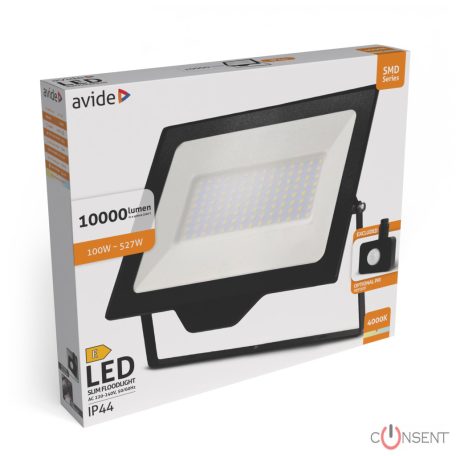 Avide LED Reflektor SMD 100W NW 4000K Opc.PIR