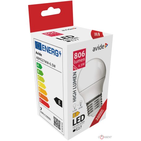 Avide LED Globe Mini G45 6.5W E27 WW 3000K
