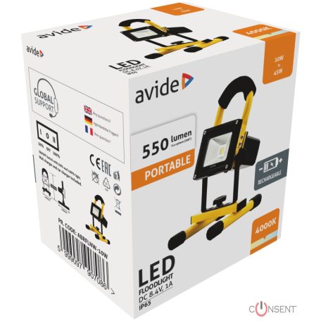 Avide LED Akkumulátoros Reflektor 120° N
