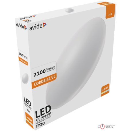 Avide LED Mennyezeti Lámpa Cordelia V2 24W 380*70mm NW 4000K