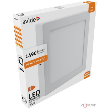 Avide LED Falra Szerelhető Négyzetes Mennyezeti Lámpa ALU 18W NW 4000K