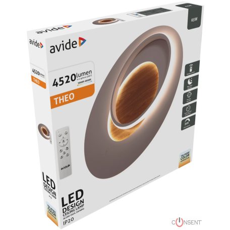 Avide Design Mennyezeti Lámpa Theo 65W RF Távirányítóval