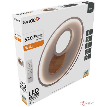 Avide Design Mennyezeti Lámpa Will 73W RF Távirányítóval