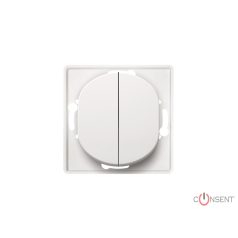 106+6 dupla alternatív (dupla váltó) kapcsoló, 10A 250V, keret nélkül, fehér