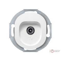 TV csatlakozó aljzat, 1dB, keret nélkül, fehér