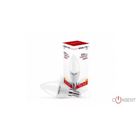 Asalite LED Izzó C37 gyertya E14 6W 3000K (510 lumen)