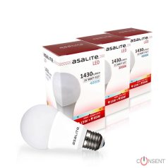 Asalite LED Izzó A65 gömb E27 15W 3000K (1430 lumen)