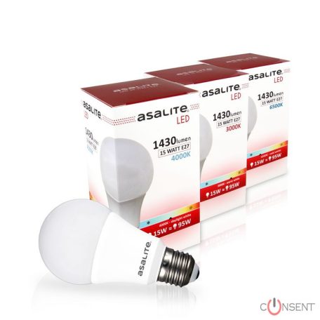 Asalite LED Izzó A65 gömb E27 15W 3000K (1430 lumen)