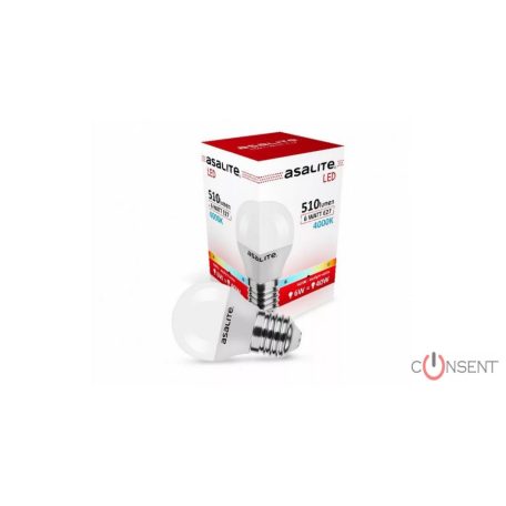 Kép1: Asalite LED Izzó G45 mini gömb E27 6W 4000K (510 lumen)