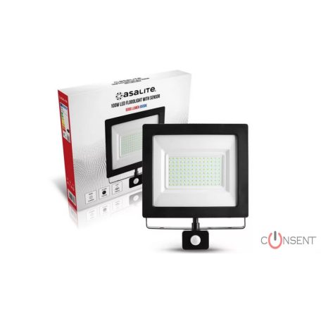 Asalite 100W Led Reflektor 6500K 8000 Lumen + Mozgásérzékelő