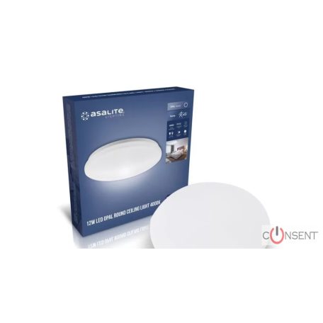 Asalite LED 12W 4000K Mennyezeti Lámpa Kör Opál Búra Kate