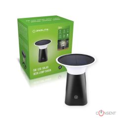 Kép1: Asalite LED Napelemes Kültéri Asztali Lámpa IP65 5W 3000K (120 lumen)