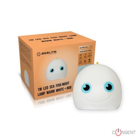 Kép1: Asalite LED Éjjeli Lámpa Halacska 1W