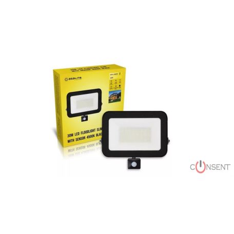 Asalite LED Reflektor Slim 30W 4500K (2700 lumen) + Mozgásérzékelő Szenzor