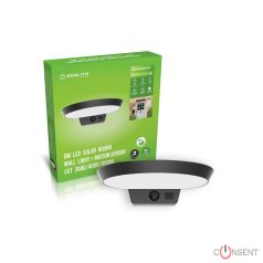 Kép1: Asalite LED Napelemes Kültéri Lámpa IP54 6W CCT (600 lumen) Kerek + Szenzor