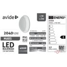 Kép2: Avide Cseppálló Mennyezeti Lámpa Mars Kerek IP65 17W NW 4000K Fehér