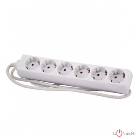 H6-3m Elosztós hosszabbító 6 aljzat 3m (3X1.5mm2 16A) TR 822 S