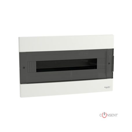 EASY9 EU Kiselosztó, füstszínű ajtó, süllyesztett, 1x18 modul, PEN