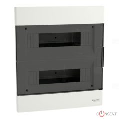 EASY9 EU Kiselosztó, füstszínű ajtó, süllyesztett, 2x12 modul, PEN