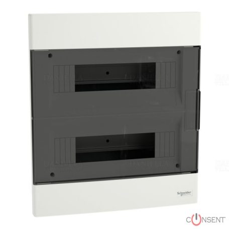 EASY9 EU Kiselosztó, füstszínű ajtó, süllyesztett, 2x12 modul, PEN