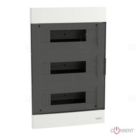 EASY9 EU Kiselosztó, füstszínű ajtó, süllyesztett, 3x12 modul, PEN