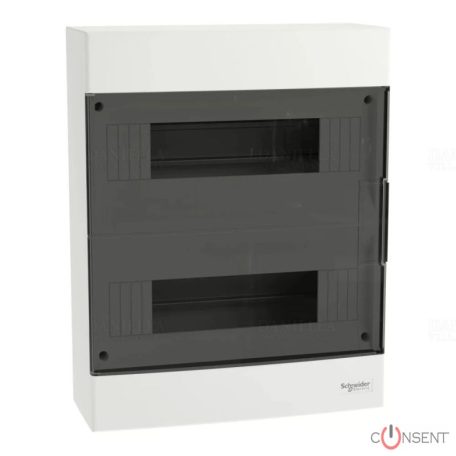 EASY9 EU Kiselosztó, füstszínű ajtó, falon kívüli, 2x12 modul, PEN