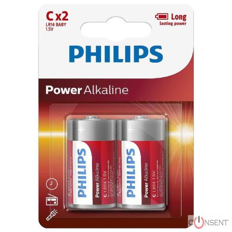 PHILIPS POWER ALKALINE C   2DB