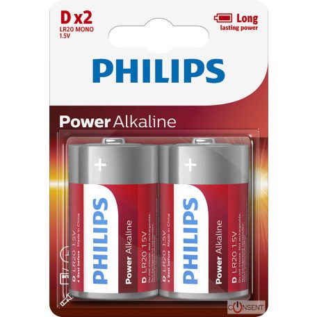 PHILIPS POWER ALKALINE D   2DB