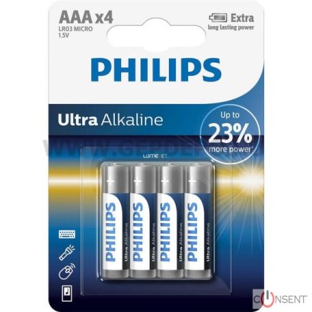 PHILIPS   ULTRA ALKAL.AAA 4DB