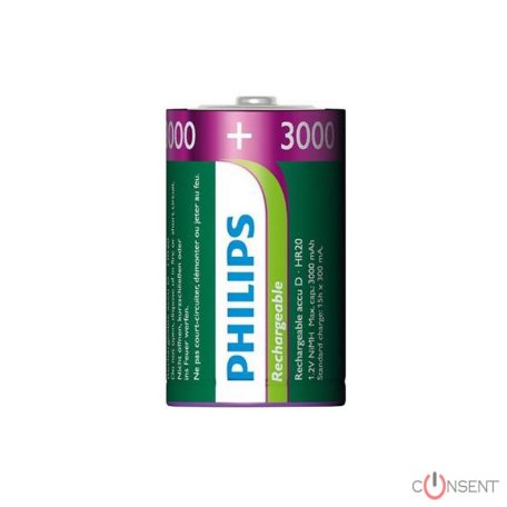 Kép1: Philips Újratölthető 3000mAh D Góliát  Akkumulátor