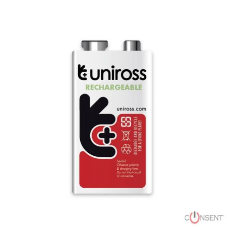 Kép1: Uniross 9V  Akkumulátor Ni-MH HYBRIO 200 mAh 9V Uniross