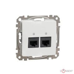 SEDNA 2xRJ45 Cat5e UTP aljzat, fehér