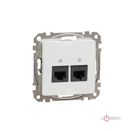 SEDNA 2xRJ45 Cat5e UTP aljzat, fehér