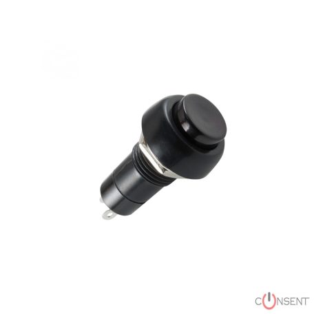 Nyomógomb, 125V/3A - 250V/1A fekete